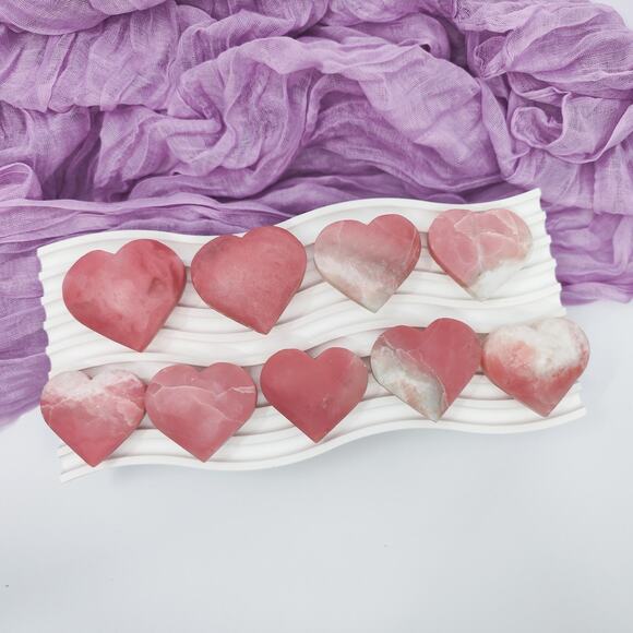 Pink Opal Heart Crystal Carving - Picture 5 of 8